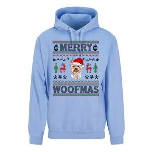 Merry Woofmas Ugly Christmas Yorkie Xmas Party Gift Unisex Surf Hoodie