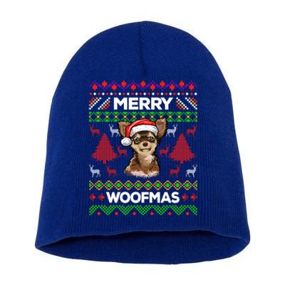 Merry Woofmas Ugly Sweater Christmas Chihuahua Lover Gift Cool Gift Short Acrylic Beanie