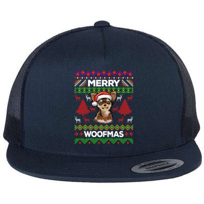 Merry Woofmas Ugly Sweater Christmas Chihuahua Lover Gift Cool Gift Flat Bill Trucker Hat