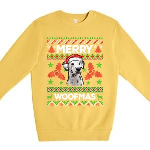 Merry Woofmas Ugly Sweater Christmas Dalmatian Lover Gift Premium Crewneck Sweatshirt