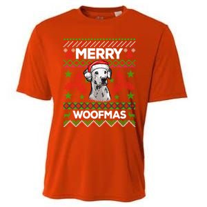 Merry Woofmas Ugly Sweater Christmas Dalmatian Lover Gift Cooling Performance Crew T-Shirt