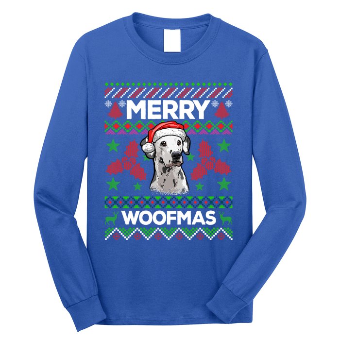 Merry Woofmas Ugly Sweater Christmas Dalmatian Lover Gift Long Sleeve Shirt