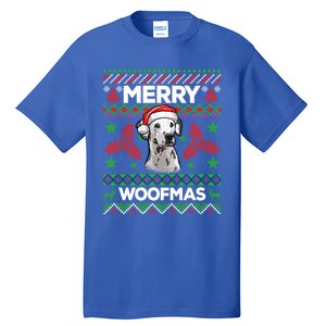 Merry Woofmas Ugly Sweater Christmas Dalmatian Lover Gift Tall T-Shirt