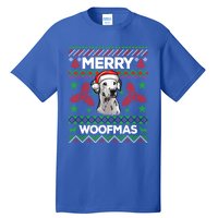 Merry Woofmas Ugly Sweater Christmas Dalmatian Lover Gift Tall T-Shirt