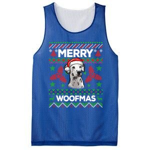 Merry Woofmas Ugly Sweater Christmas Dalmatian Lover Gift Mesh Reversible Basketball Jersey Tank