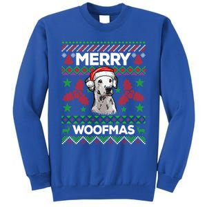 Merry Woofmas Ugly Sweater Christmas Dalmatian Lover Gift Tall Sweatshirt