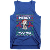 Merry Woofmas Ugly Sweater Christmas Dalmatian Lover Gift Tank Top