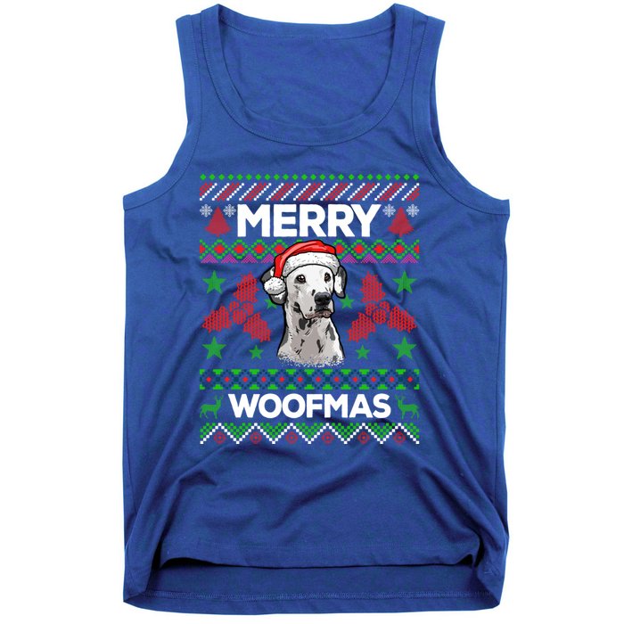 Merry Woofmas Ugly Sweater Christmas Dalmatian Lover Gift Tank Top