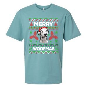 Merry Woofmas Ugly Sweater Christmas Dalmatian Lover Gift Sueded Cloud Jersey T-Shirt