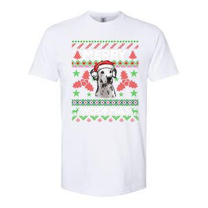 Merry Woofmas Ugly Sweater Christmas Dalmatian Lover Gift Softstyle CVC T-Shirt