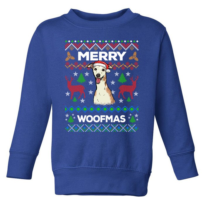 Merry Woofmas Ugly Sweater Christmas Greyhound Lover Gift Cute Gift Toddler Sweatshirt