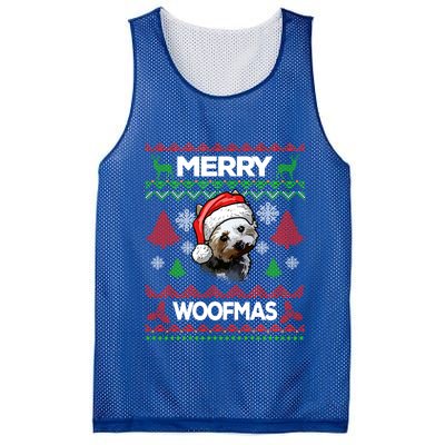 Merry Woofmas Ugly Sweater Christmas Yorkshire Terrier Lover Gift Mesh Reversible Basketball Jersey Tank