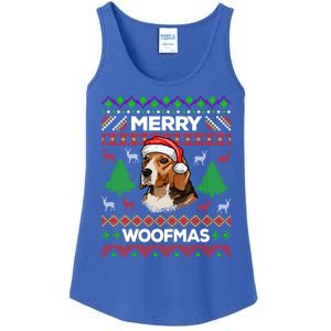 Merry Woofmas Ugly Christmas Beagle Lover Gift Ladies Essential Tank