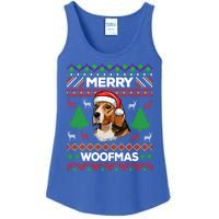 Merry Woofmas Ugly Christmas Beagle Lover Gift Ladies Essential Tank