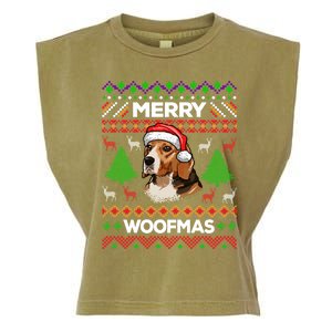 Merry Woofmas Ugly Christmas Beagle Lover Gift Garment-Dyed Women's Muscle Tee