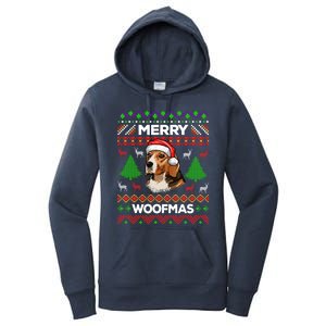 Merry Woofmas Ugly Christmas Beagle Lover Gift Women's Pullover Hoodie