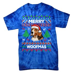 Merry Woofmas Ugly Christmas Beagle Lover Gift Swea Tie-Dye T-Shirt