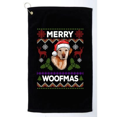 Merry Woofmas Ugly Sweater Christmas Labrador Lover Gift Platinum Collection Golf Towel