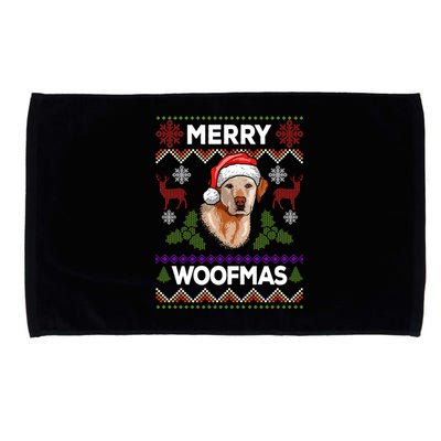 Merry Woofmas Ugly Sweater Christmas Labrador Lover Gift Microfiber Hand Towel