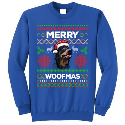 Merry Woofmas Ugly Sweater Christmas Rottweiler Lover Gift Sweatshirt