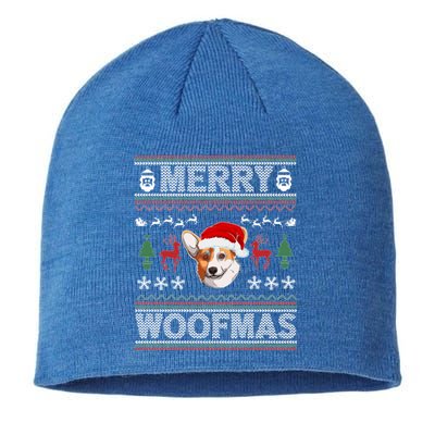 Merry Woofmas Ugly Christmas Corgi Xmas Party Cute Gift Sustainable Beanie