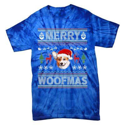 Merry Woofmas Ugly Christmas Corgi Xmas Party Cute Gift Tie-Dye T-Shirt