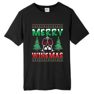 Merry Winemas Ugly Christmas Great Gift Tall Fusion ChromaSoft Performance T-Shirt