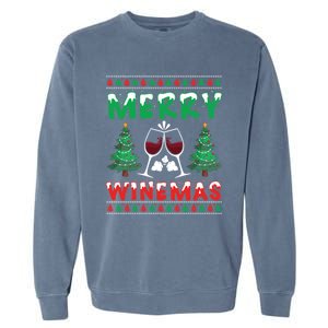 Merry Winemas Ugly Christmas Great Gift Garment-Dyed Sweatshirt