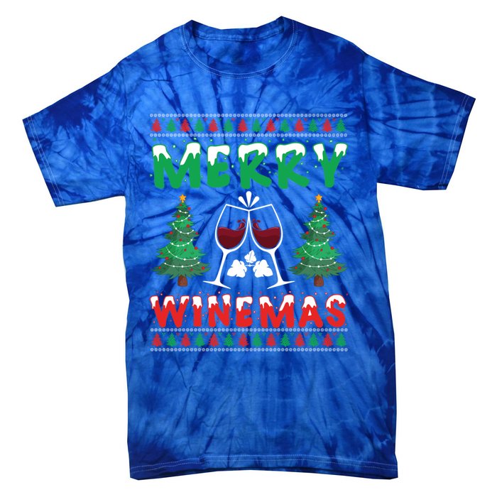 Merry Winemas Ugly Christmas Great Gift Tie-Dye T-Shirt