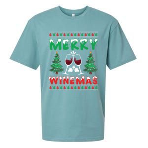 Merry Winemas Ugly Christmas Great Gift Sueded Cloud Jersey T-Shirt