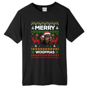 Merry Woofmas Ugly Sweater Christmas Dachshund Lover Gift Tall Fusion ChromaSoft Performance T-Shirt