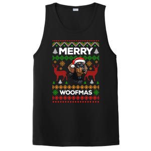 Merry Woofmas Ugly Sweater Christmas Dachshund Lover Gift PosiCharge Competitor Tank