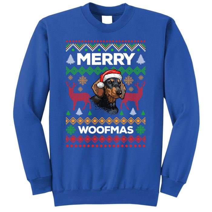 Merry Woofmas Ugly Sweater Christmas Dachshund Lover Gift Sweatshirt