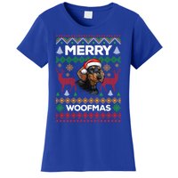 Merry Woofmas Ugly Sweater Christmas Dachshund Lover Gift Women's T-Shirt