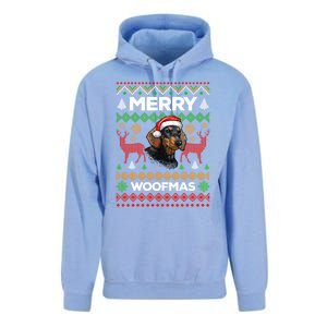 Merry Woofmas Ugly Sweater Christmas Dachshund Lover Gift Unisex Surf Hoodie