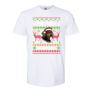 Merry Woofmas Ugly Sweater Christmas Dachshund Lover Gift Softstyle CVC T-Shirt