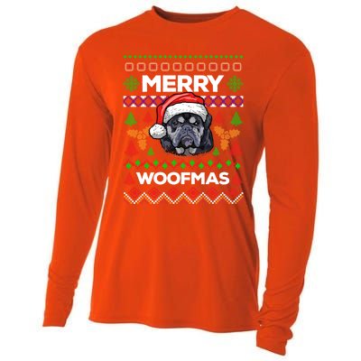 Merry Woofmas Ugly Sweater Christmas English Bulldog Lover Cool Gift Cooling Performance Long Sleeve Crew