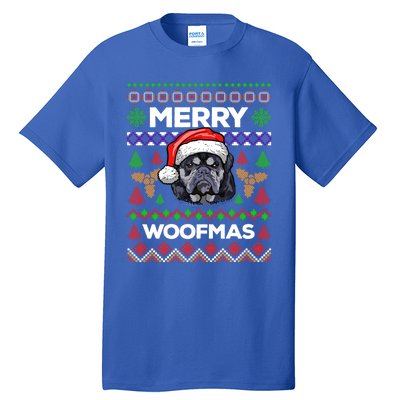 Merry Woofmas Ugly Sweater Christmas English Bulldog Lover Cool Gift Tall T-Shirt