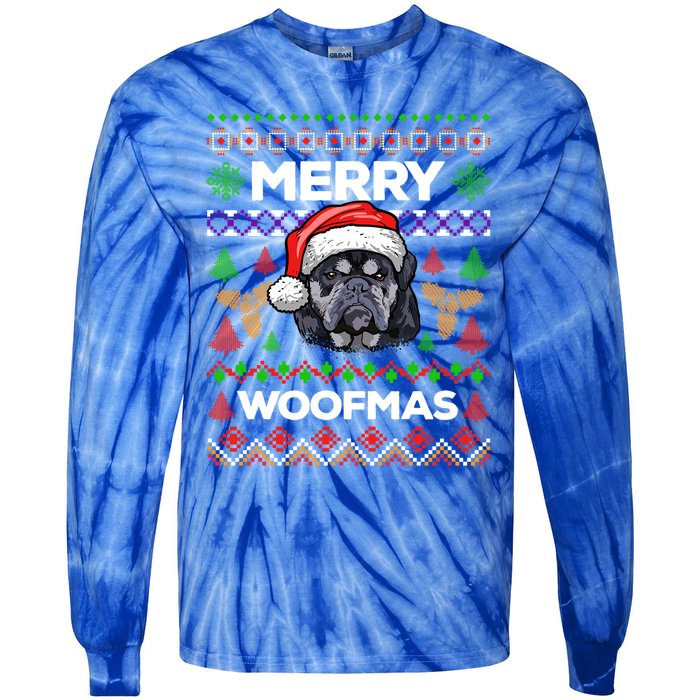 Merry Woofmas Ugly Sweater Christmas English Bulldog Lover Cool Gift Tie-Dye Long Sleeve Shirt