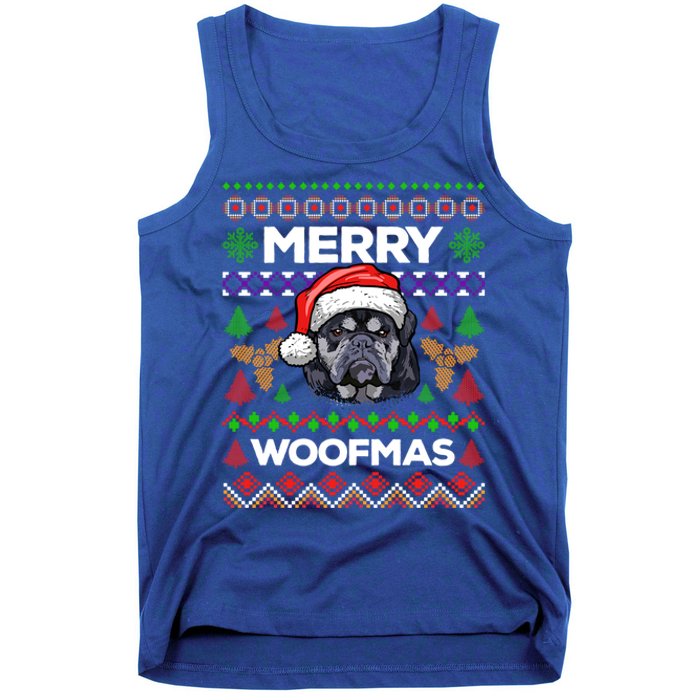 Merry Woofmas Ugly Sweater Christmas English Bulldog Lover Cool Gift Tank Top