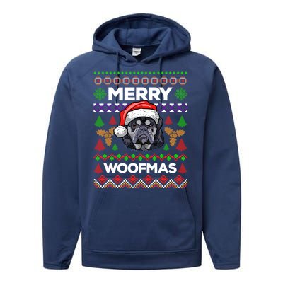 Merry Woofmas Ugly Sweater Christmas English Bulldog Lover Cool Gift Performance Fleece Hoodie