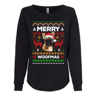 Merry Woofmas Ugly Sweater Christmas French Bulldog Lover Cute Gift Womens California Wash Sweatshirt