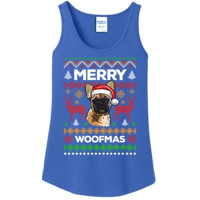 Merry Woofmas Ugly Sweater Christmas French Bulldog Lover Cute Gift Ladies Essential Tank