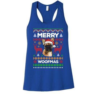 Merry Woofmas Ugly Sweater Christmas French Bulldog Lover Cute Gift Women's Racerback Tank