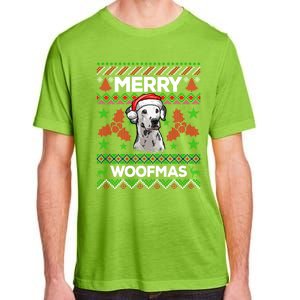 Merry Woofmas Ugly Christmas Dalmatian Lover Gift Adult ChromaSoft Performance T-Shirt