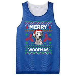 Merry Woofmas Ugly Christmas Dalmatian Lover Gift Mesh Reversible Basketball Jersey Tank