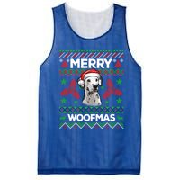 Merry Woofmas Ugly Christmas Dalmatian Lover Gift Mesh Reversible Basketball Jersey Tank