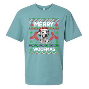 Merry Woofmas Ugly Christmas Dalmatian Lover Gift Sueded Cloud Jersey T-Shirt