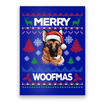 Merry Woofmas Ugly Sweater Christmas Ger Shepherd Lover Meaningful Gift Poster