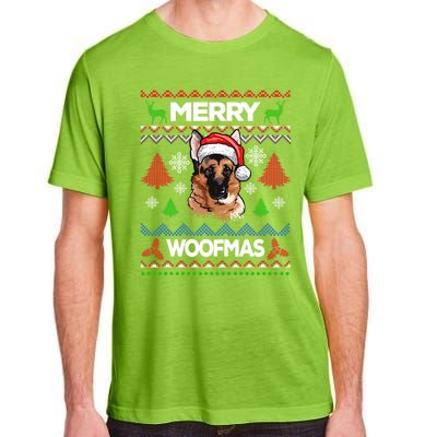 Merry Woofmas Ugly Sweater Christmas Ger Shepherd Lover Gift Adult ChromaSoft Performance T-Shirt